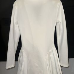 👗 White Blazer Dress with Pleated Skirt