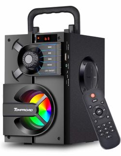 Bluetooth Speaker, Portable Bluetooth Speakers with Subwoofer Wireless Stereo Sound Rich Bass Outdoor Party Speakers Support Remote Control FM Radio L