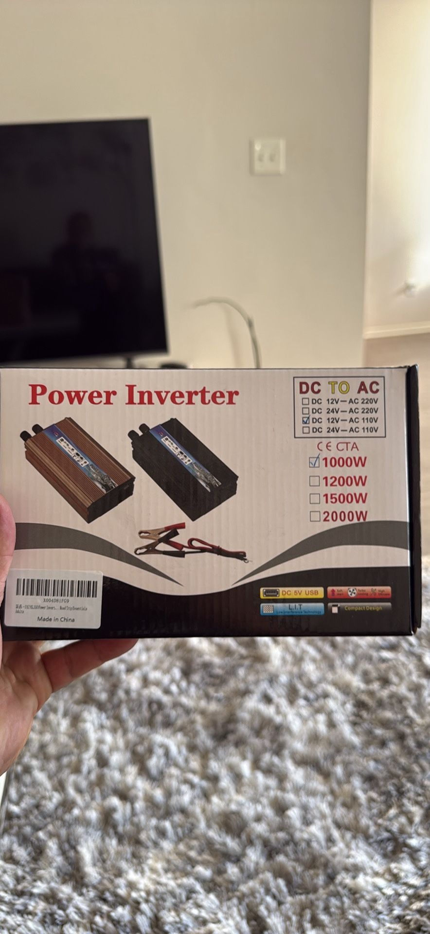 Car Power Inverter 1000W Solar Inverter Converter DC 12V to 220V / 110V with Outlets and USB Port for Home Travel Laptop Smart Phone (1000W/24V