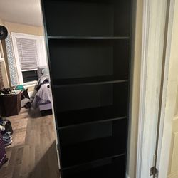 📚 Black 5-Shelf Bookcase – Sturdy & Sleek Storage Solution!