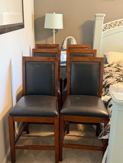 6 dark wooden chair need gone free