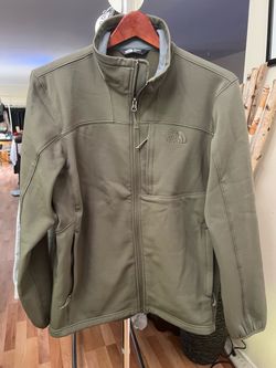 North Face Olive Green Softshell Full-Zip Jacket