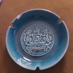 Vintage 1960’s Disneyland Ashtray - Blue Teal Drip Glaze- Ceramic - Clean!!