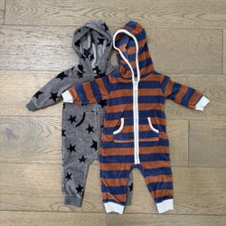 9 Month Carters Fleece Jumpsuits
