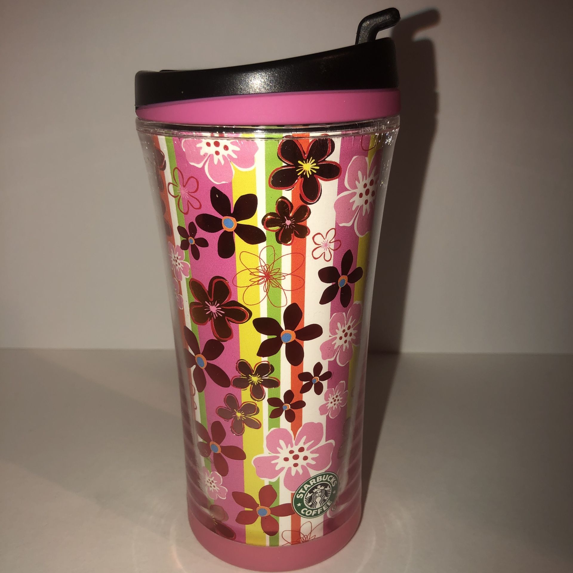 Small Starbucks floral travel mug with lid