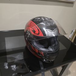 DOT Certified Motorcycle Helmet – Red/Black Tribal Design (Size M)