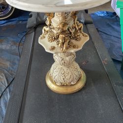Decorative Cherub Table With Marble Top