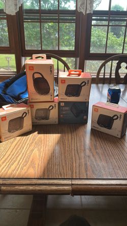 JBL speakers (black & blue)