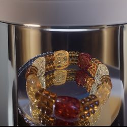 Vintage Tricolor Amber Strech Bracelet