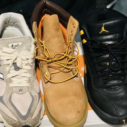 New Balances, Timberland Boots, Jordan 12