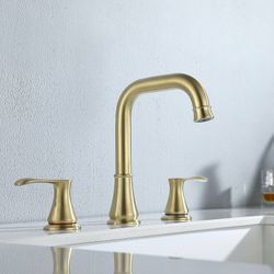 Bathroom Faucet for Sink 3 Hole Brushed Gold 8 in Widespread Faucet