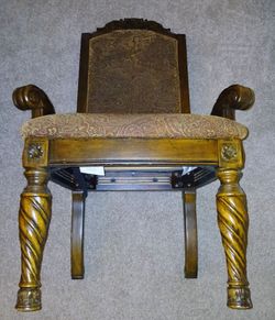Set of two rare upholstered armchairs for dining room table