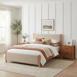 Hadi Beige & Natural Queen Bed
