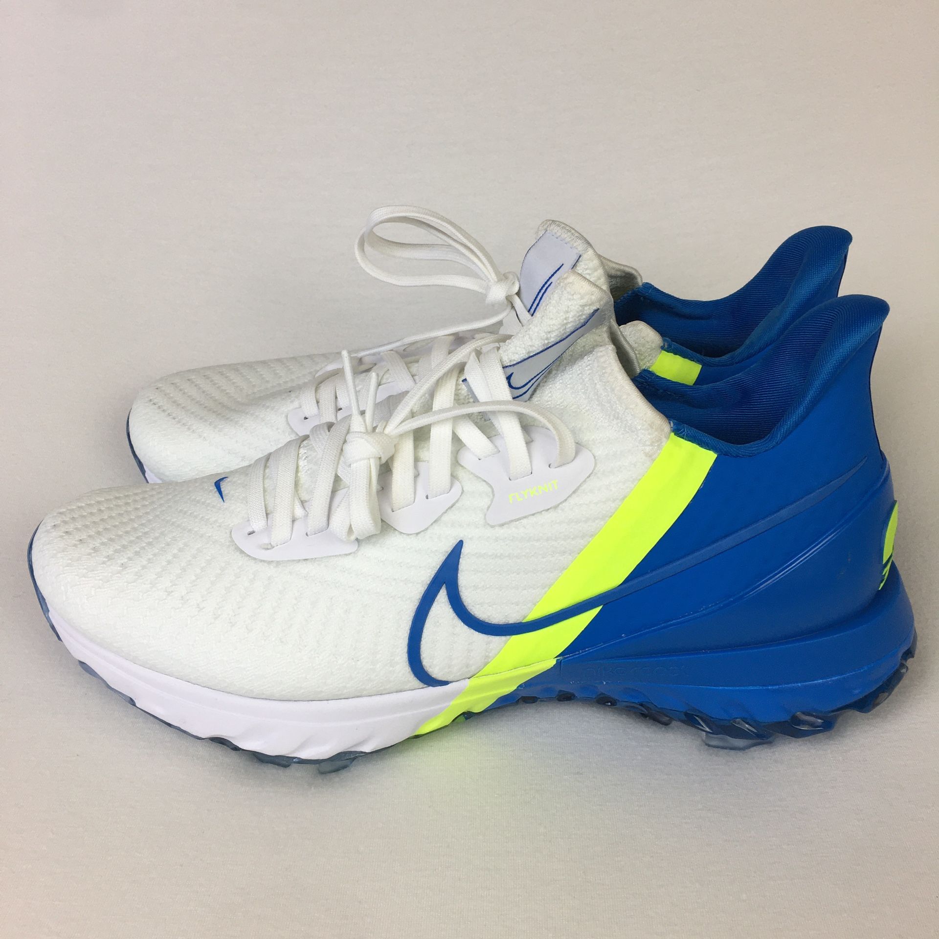 Nike Air Zoom Infinity Tour Golf White Blue Spikes React Men’s Size 8