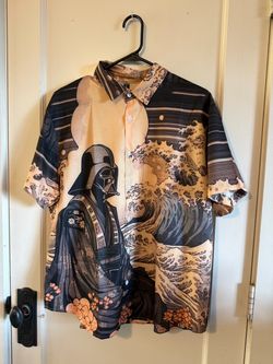 Star Wars Button Up shirt - soft & silky! NEW Large