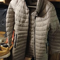 Michael Kors Packable Quilted Puffer Jacket, Size XS, Taupe