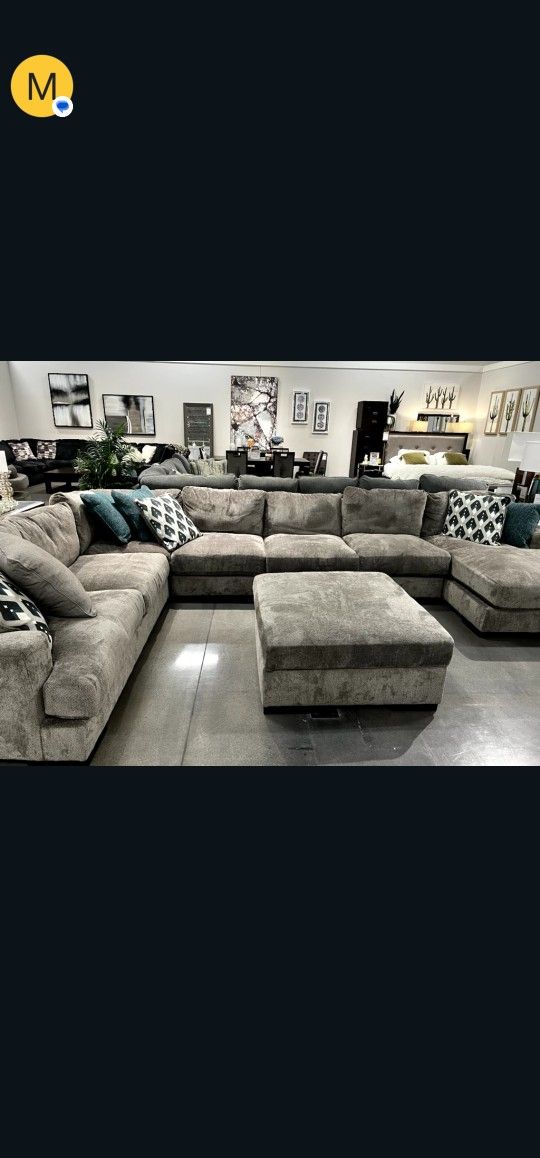 Ashley Sectional couch with ottoman