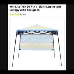 Yoli LiteTrek 36 7' x 7' Slant Leg Instant Canopy with Backpack