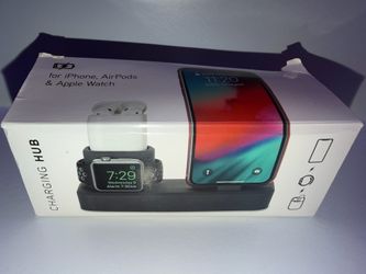 Charging Hub Dock for iPhone, AirPods, Apple Watch Holder Black
