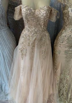 rose gold prom dress