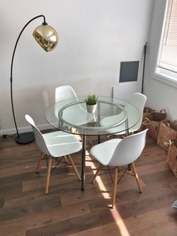 Modern Glass Dining Table Set