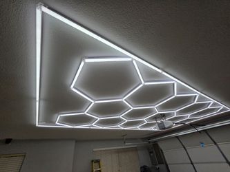 Led modern hexagonals garage office shop baber