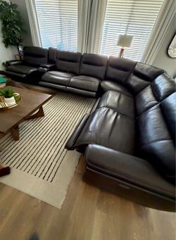 Macy’s Summerbridge sectional leather couch