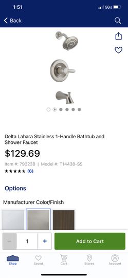 Handle Bathtub And Shower Faucet