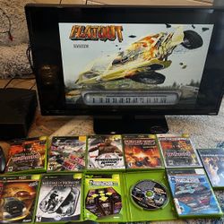 Original Xbox with two controllers and 10 Games 