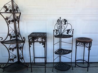 Decorative Wrought Iron Plant Stands Set of 4