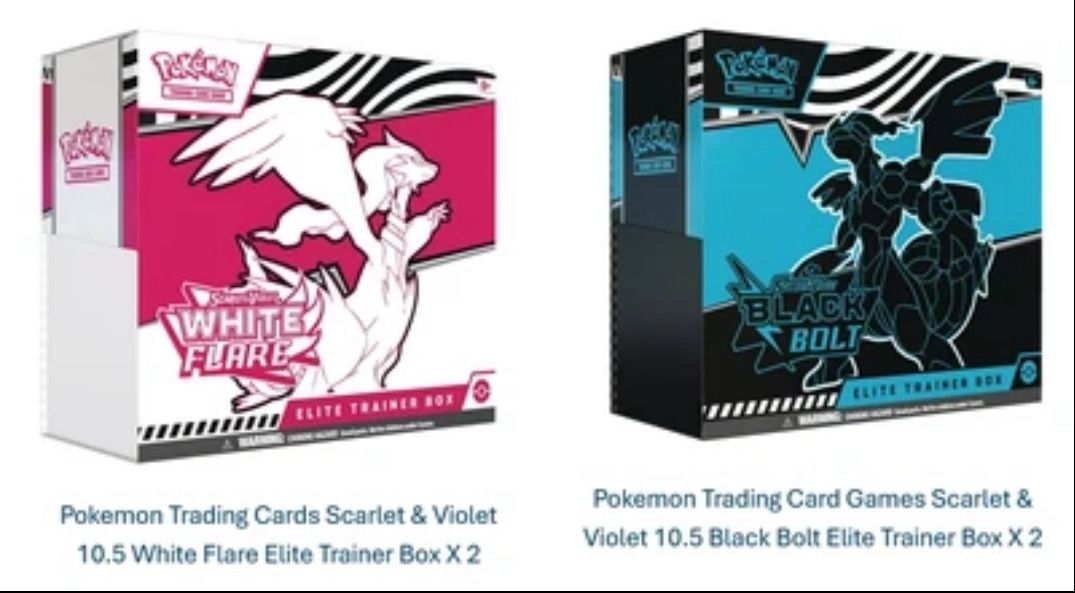 Pokemon Black Bolt And White Flare Elite Trainer Box Preorders 2 Of Each