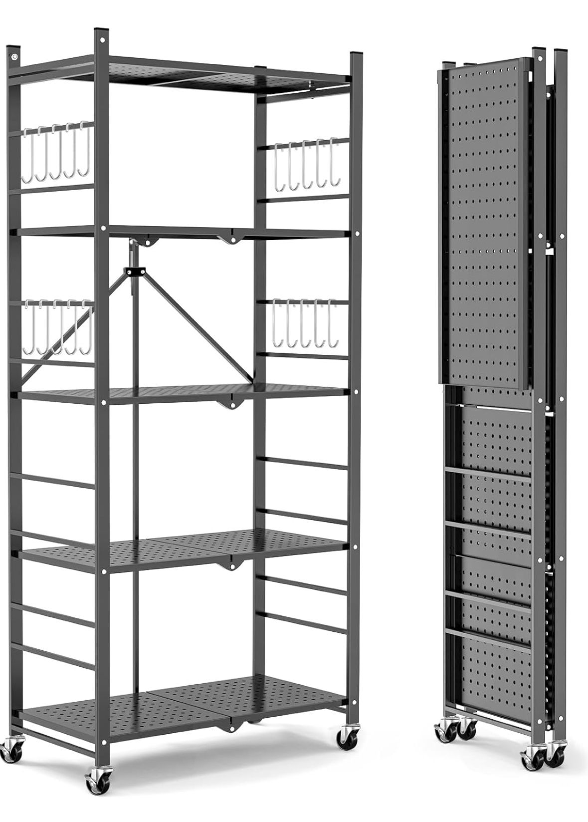 5-Tier Foldable Shelves for Storage