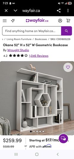 Okane 52" H x 52" W Geometric Bookcase