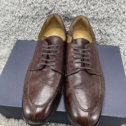 Mens Brooks Brothers 346 Saddle Dress Shoes Brown Size 10 D Pebble Grain