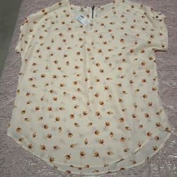 Nwt Womens Maurice’s Xs Leaves Fall Dress Shirt 