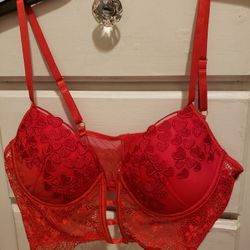 Red Hearts Long Lined Sexy Bra New