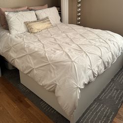 Full Size Bed Frame with Drawers 