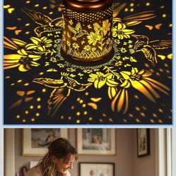 Solar Lanterns Outdoor Waterproof Hummingbird, KagoLing Birthday Gifts for Women Mom Grandma, Garden Decor Hanging Solar Lights Outdoor Metal Lantern 