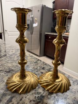 Vintage Brass Candlestick Holders Set of 2