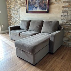 FREE DELIVERY- Costco Sectional Sleeper Sofa W Pullout Bed and Storage Chaise 