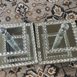 2  Two Level Glass Trays