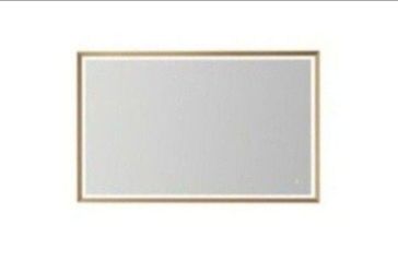 Vinnova 48-in W x 2.2-in H LED Lighted Black Rectangular Flat Bathroom Vanity Mirror Item