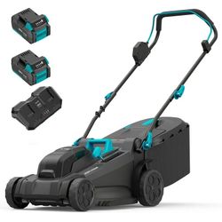 Mightymow Cordless Lawn Mower, 40V(2*20V) Electric Lawn Mowers, 18 inch, Brushless Motor, 6 Heights Adjustment, with 2*4.0Ah Battery and Charger, for 