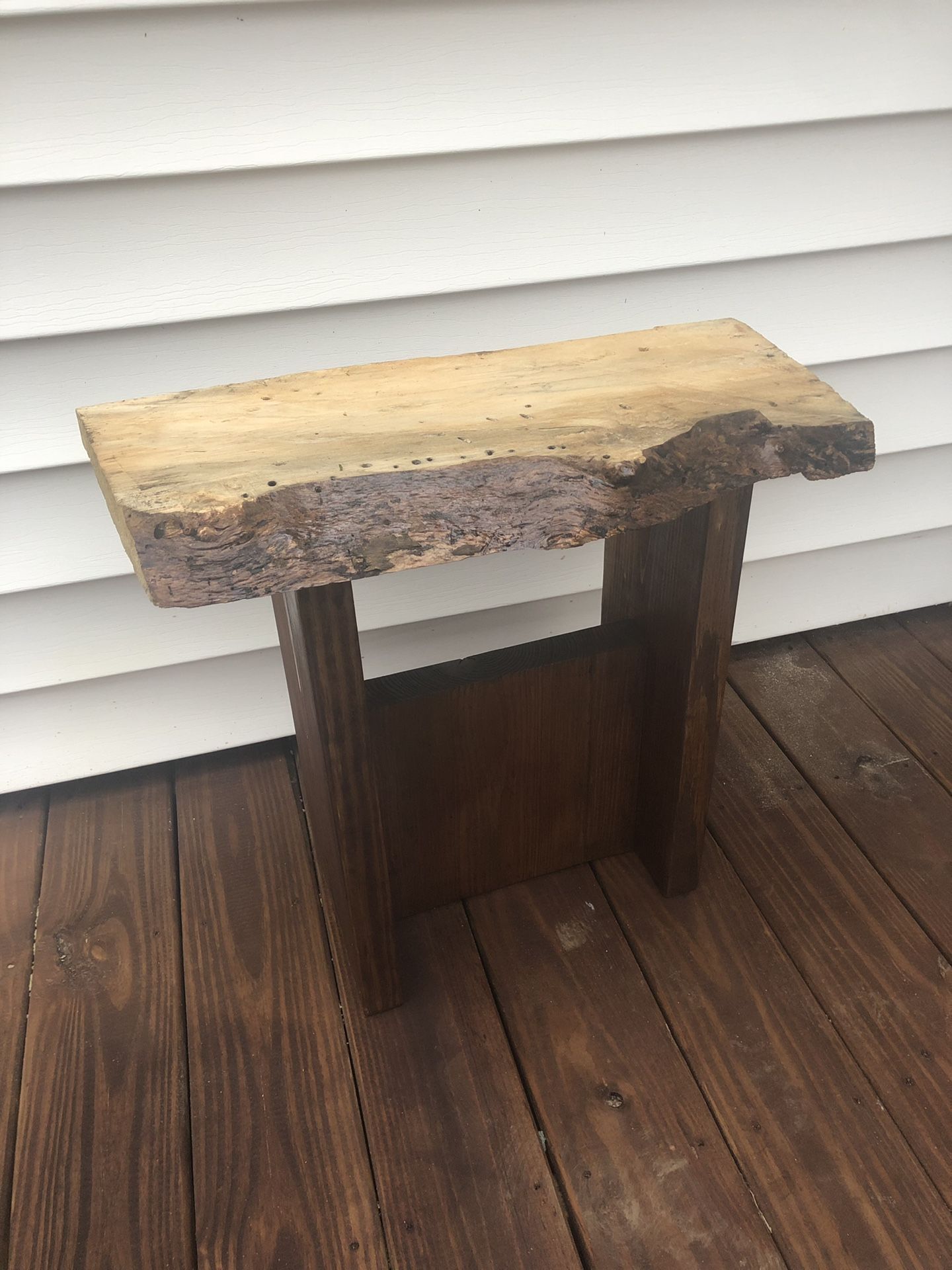 Wood slab end table