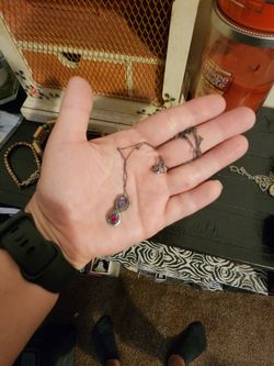 Infinity necklace with birthstones
