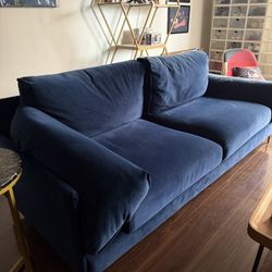Blue Velvet Couch 