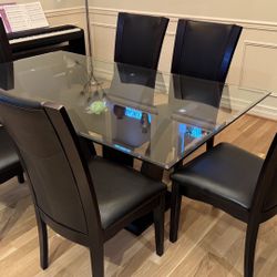 6 Chair Dining Table Set (Glass Top)