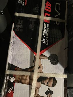 Adjustable cast dumbbells set, new in box. Shipping same day