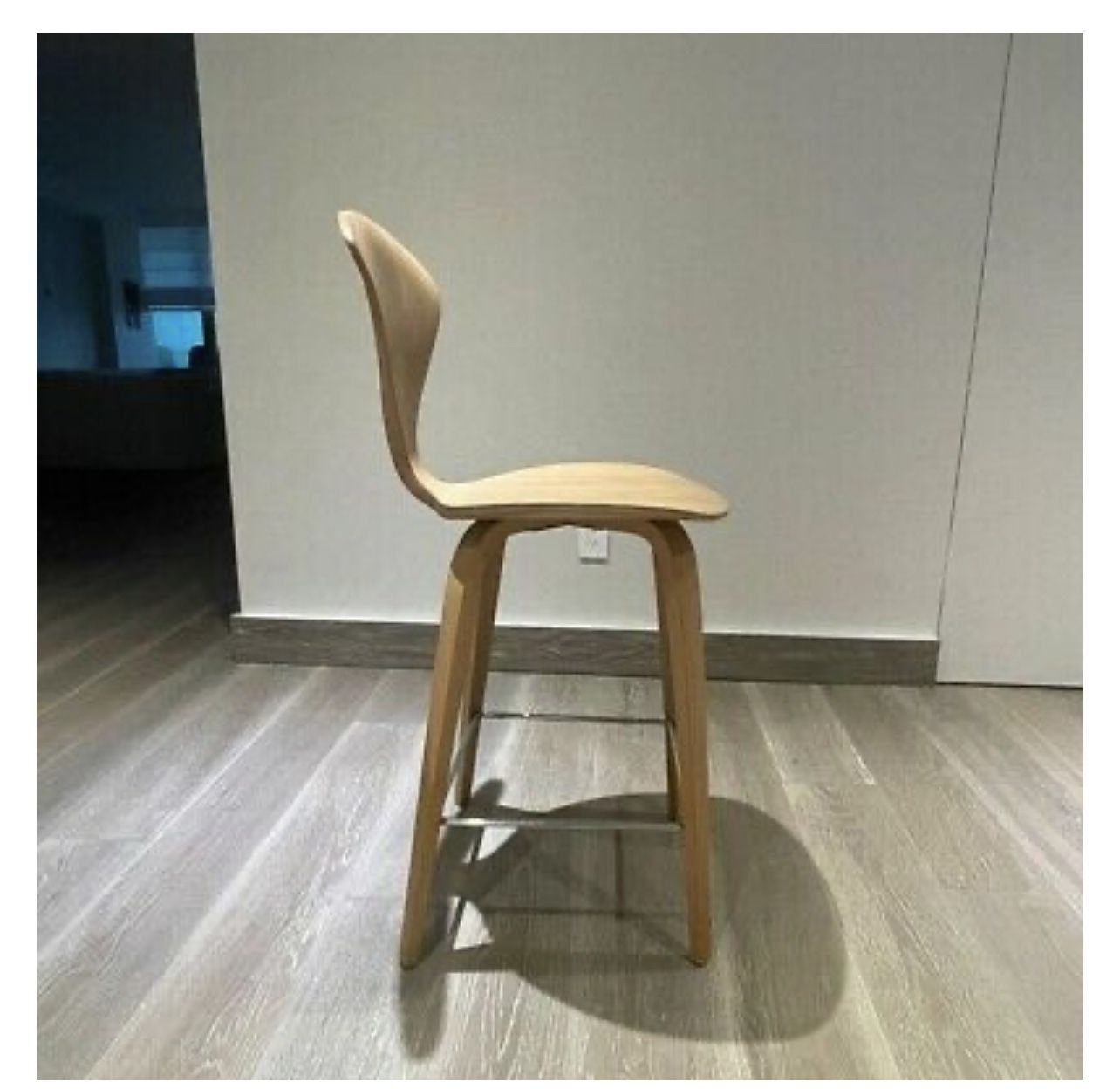 Cherner Wood Leg Stool by Norman Cherner, Counter Height, White Oak Rift Cut Furniture