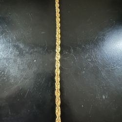22k Solid 6mm rope bracelet